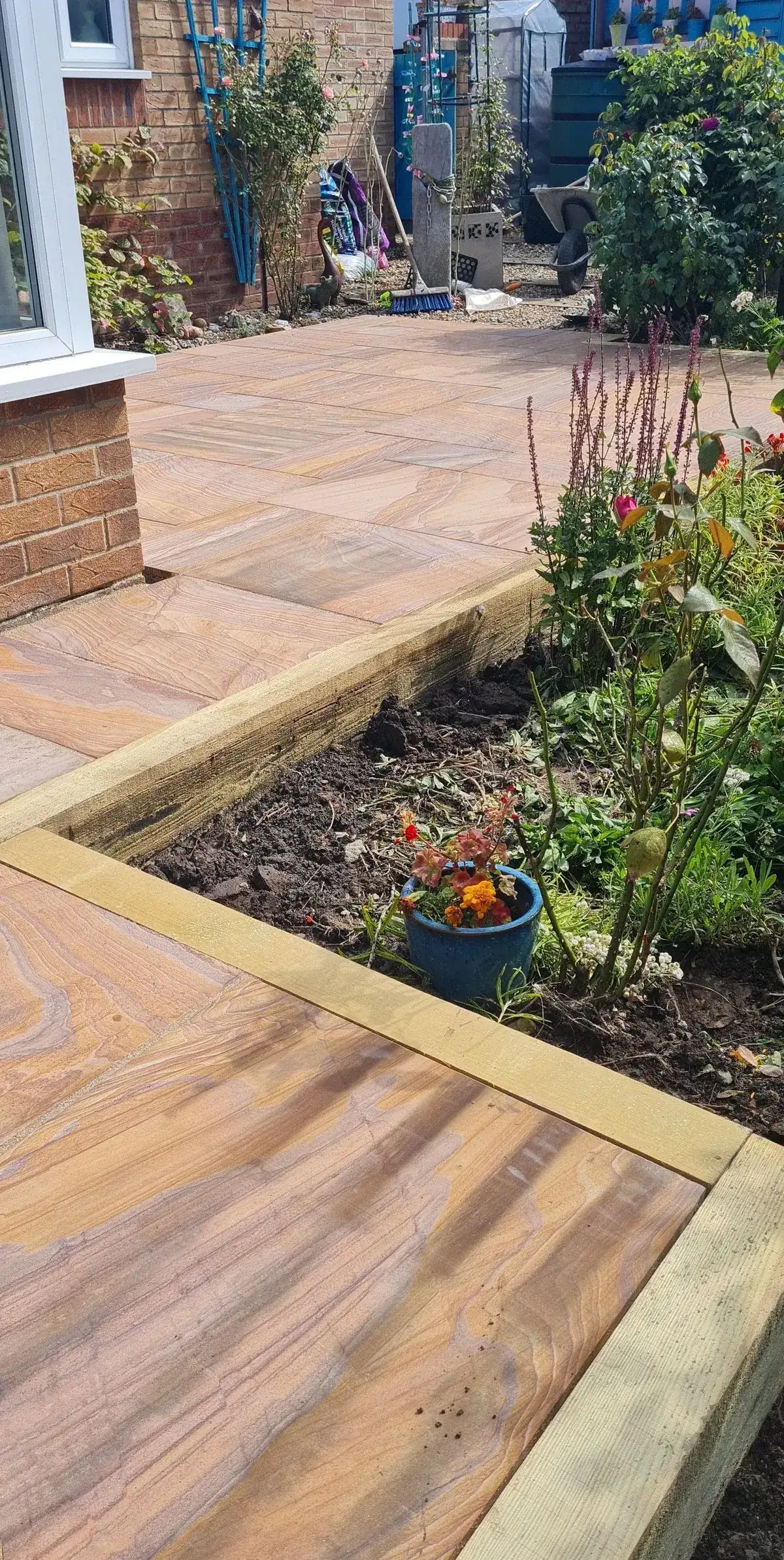 Patio installation in Norfolk by Hilton & Green Landscaping
